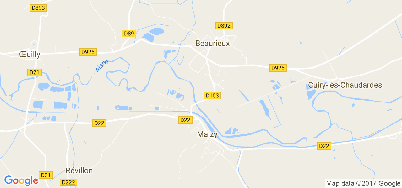 map de la ville de Maizy