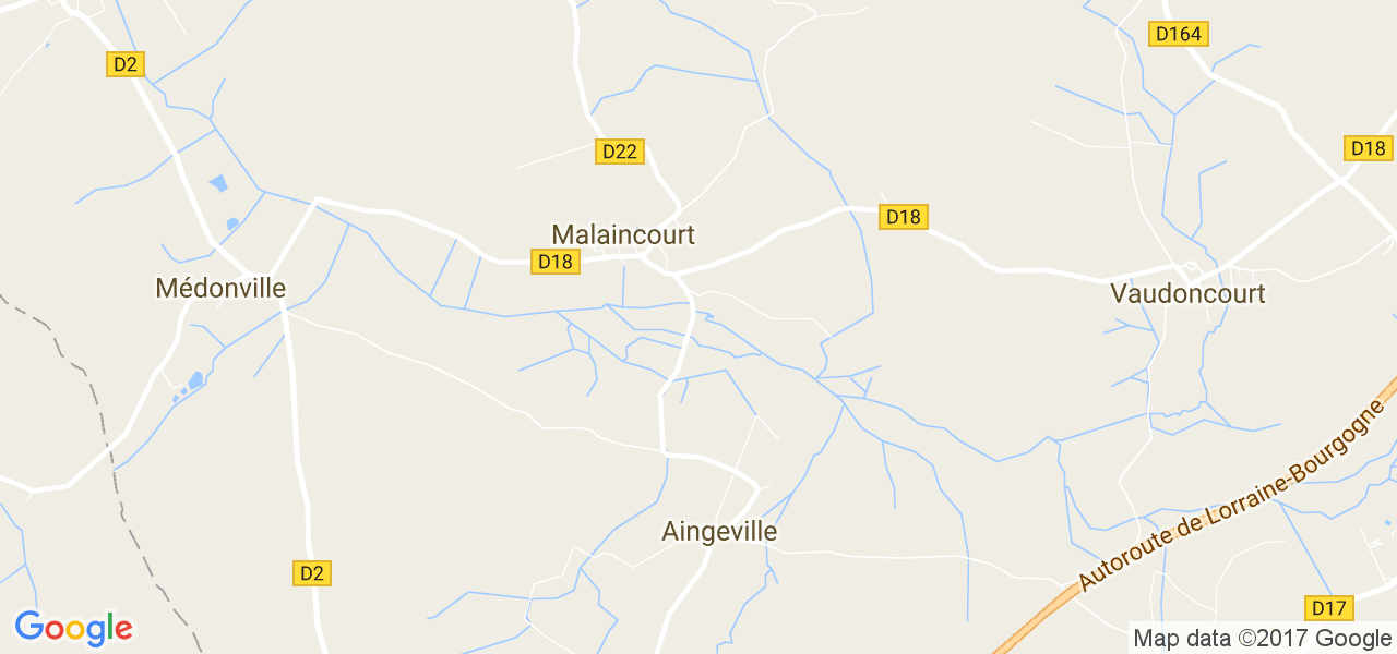 map de la ville de Malaincourt