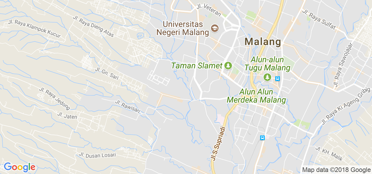 map of the city of Malang