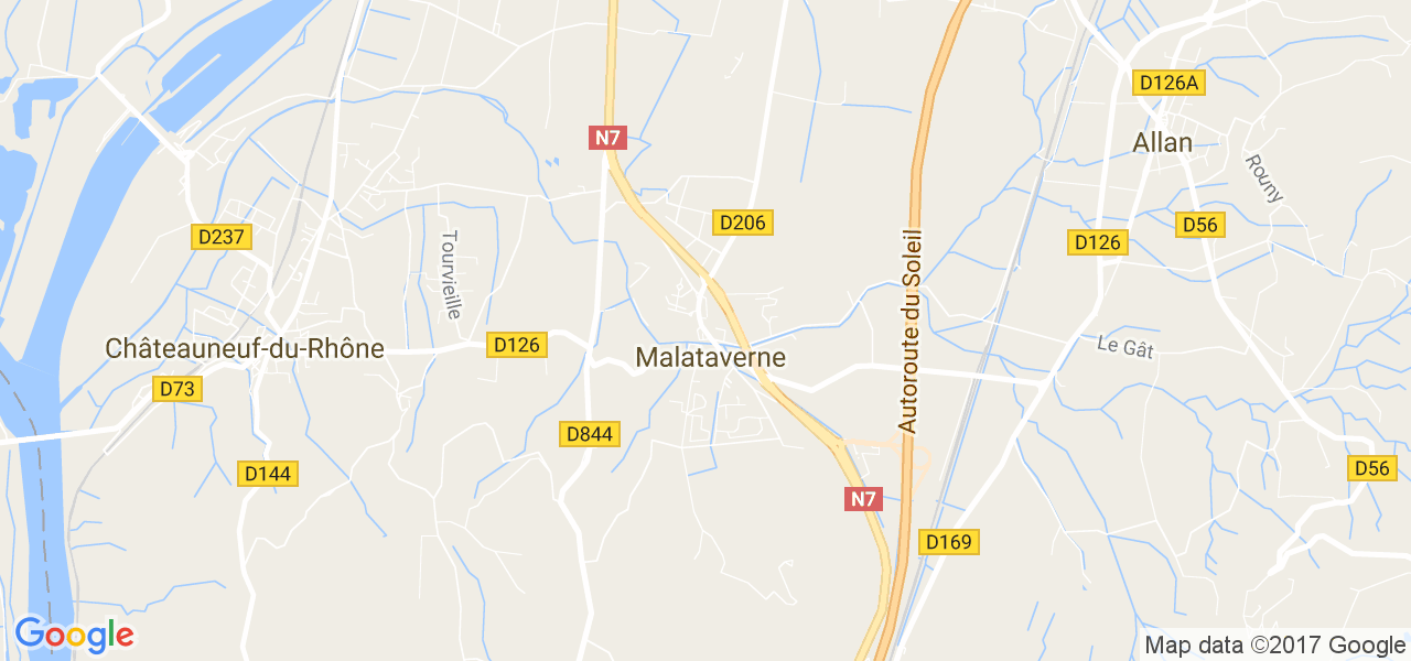 map de la ville de Malataverne