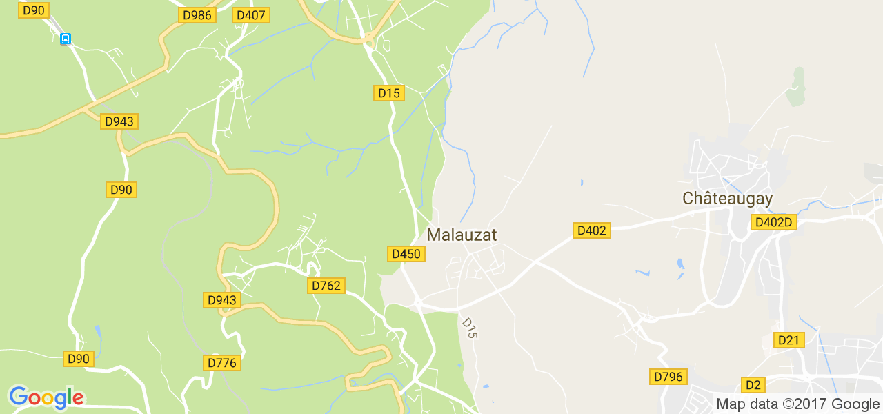 map de la ville de Malauzat