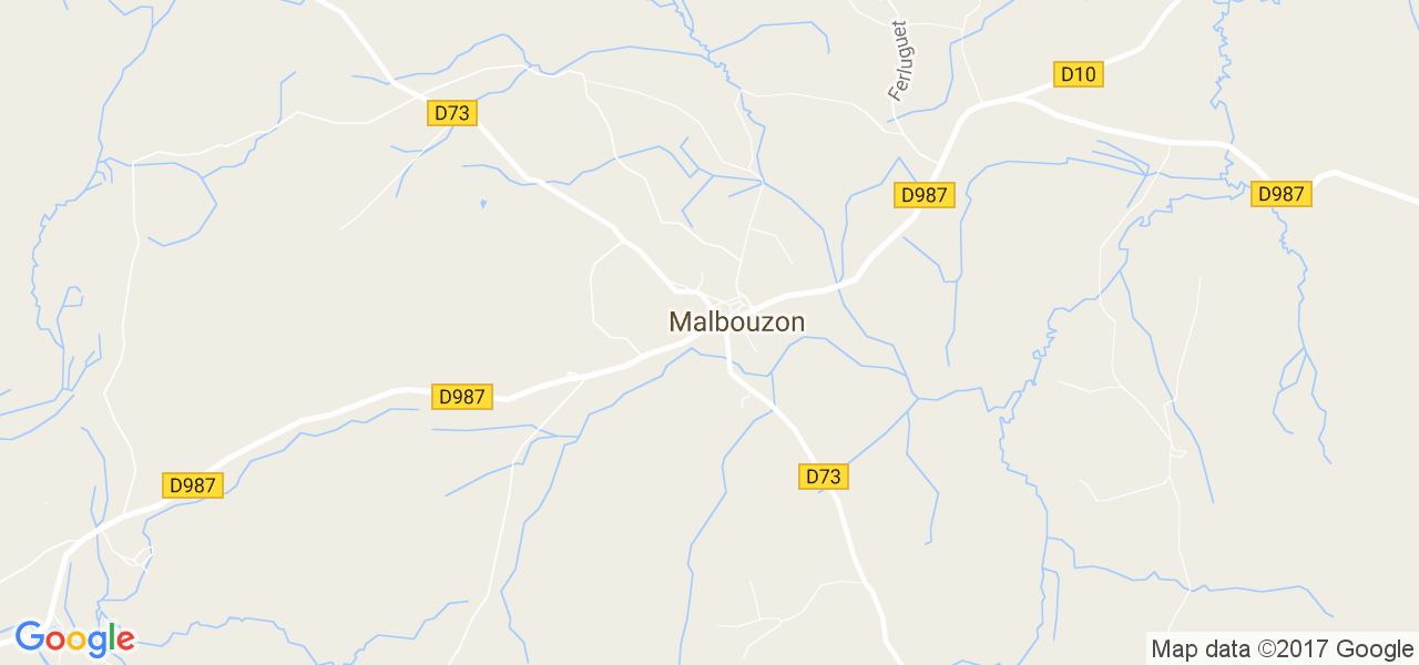 map de la ville de Malbouzon