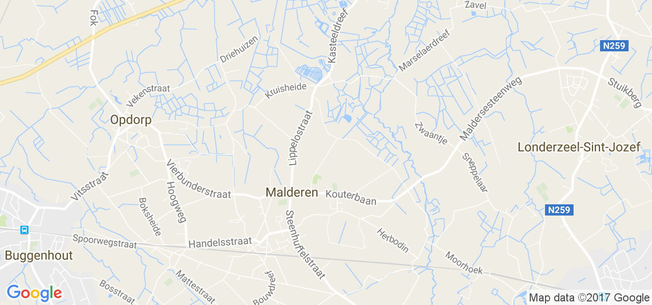 map de la ville de Malderen