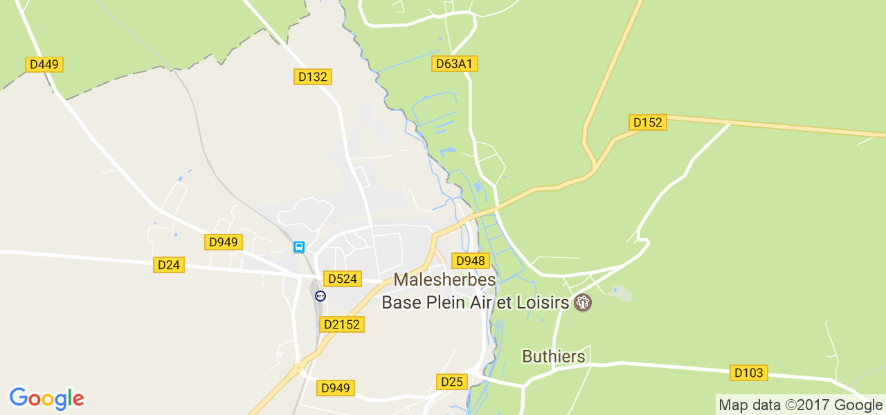 map de la ville de Malesherbes