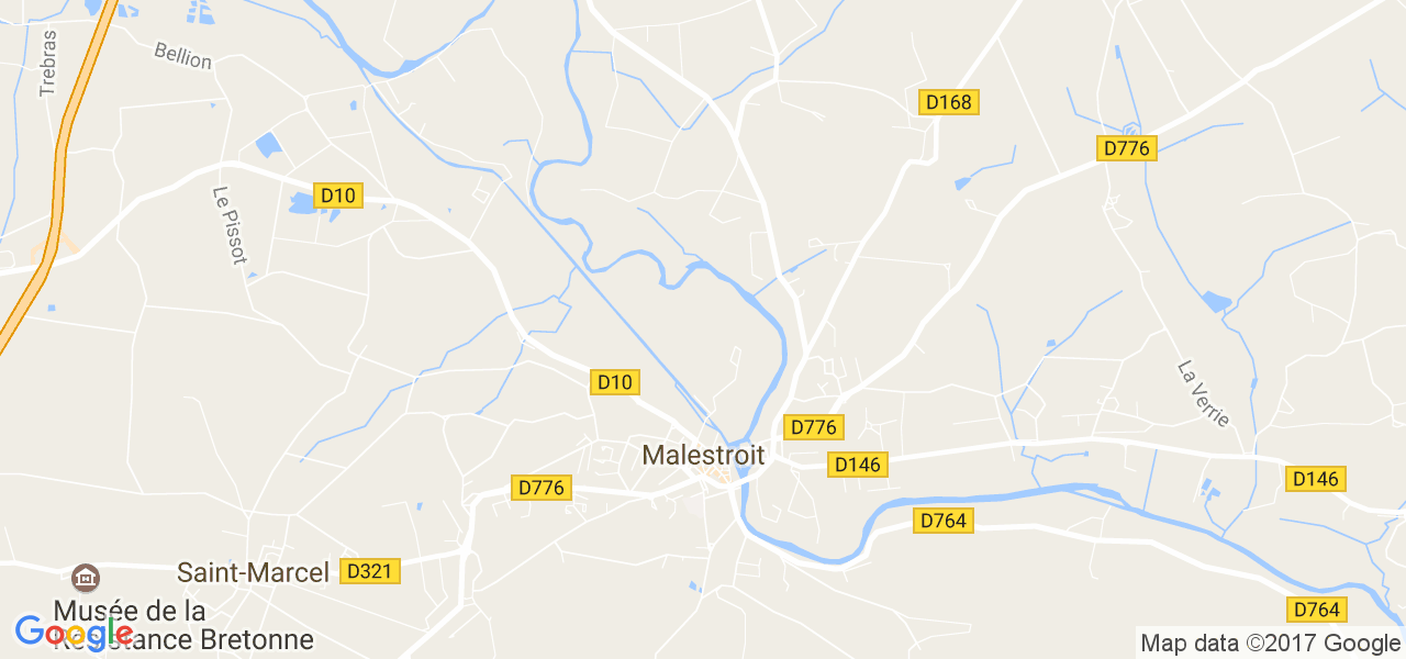 map de la ville de Malestroit