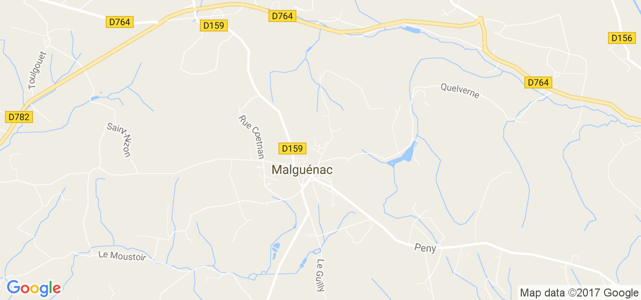 map de la ville de Malguénac