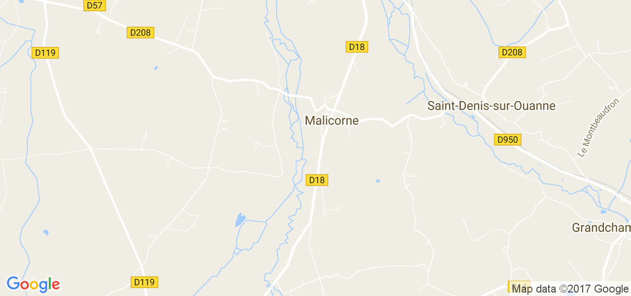 map de la ville de Malicorne