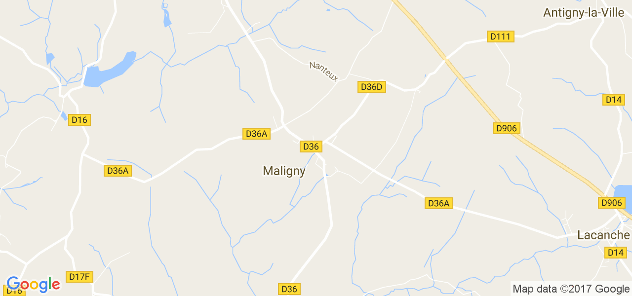 map de la ville de Maligny