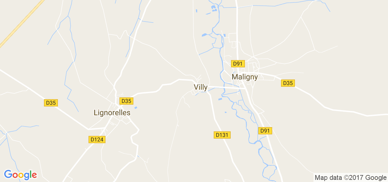 map de la ville de Maligny