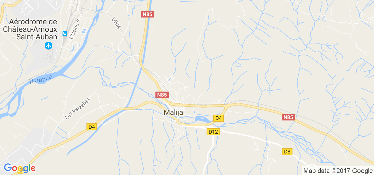 map de la ville de Malijai