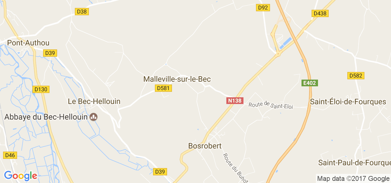 map de la ville de Malleville-sur-le-Bec