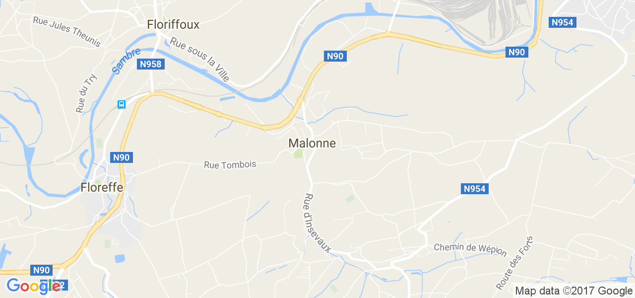 map de la ville de Malonne