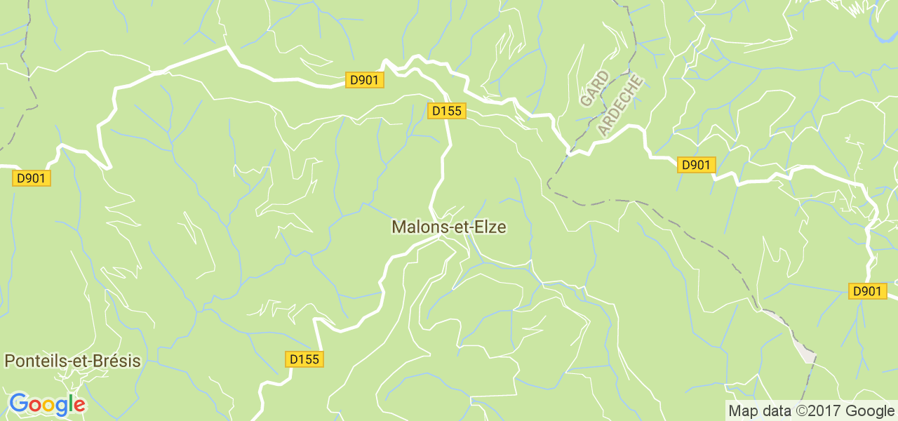 map de la ville de Malons-et-Elze