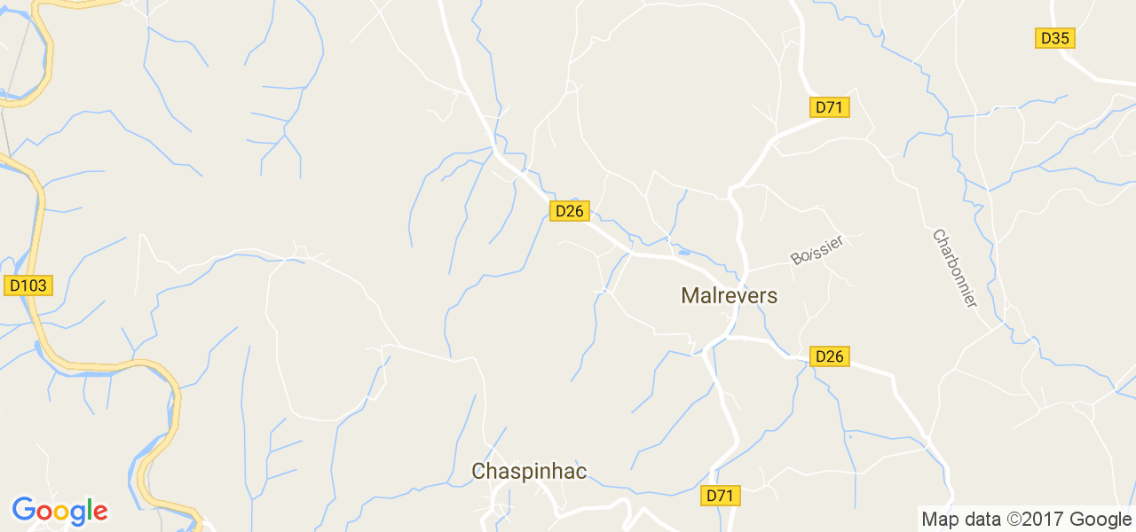 map de la ville de Malrevers