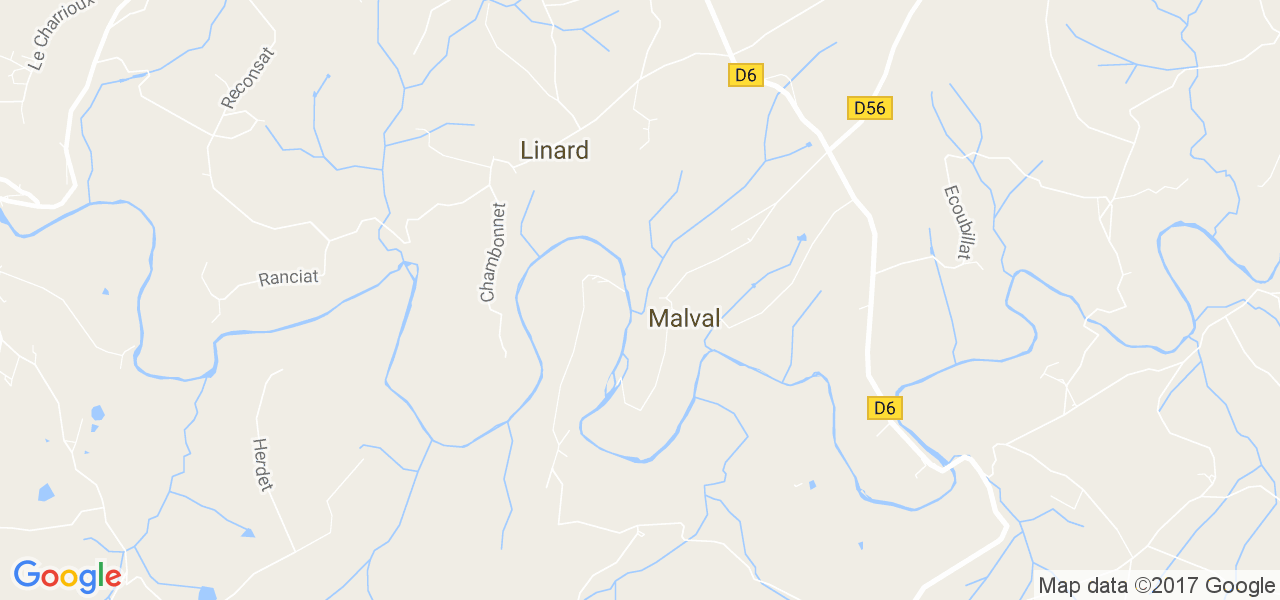 map de la ville de Malval