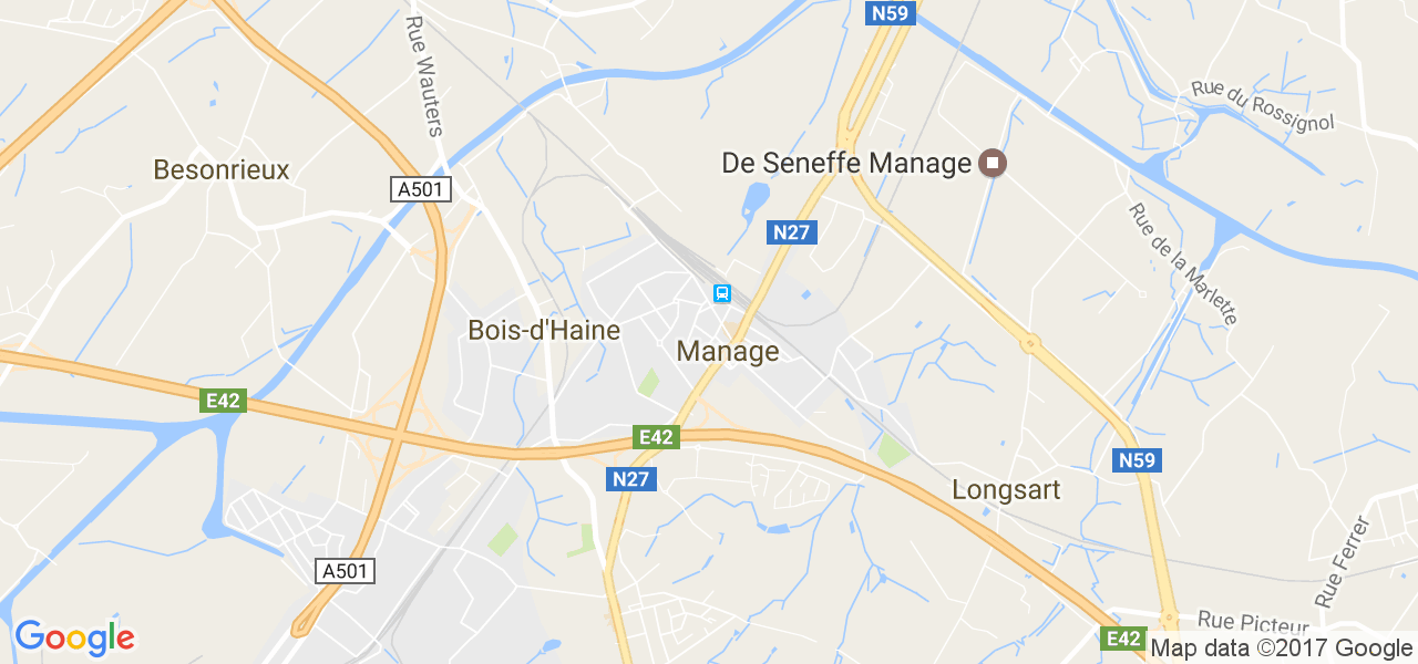 map de la ville de Manage