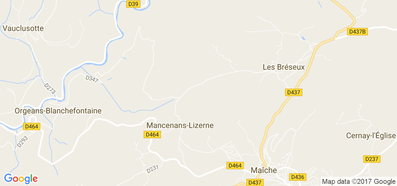 map de la ville de Mancenans-Lizerne