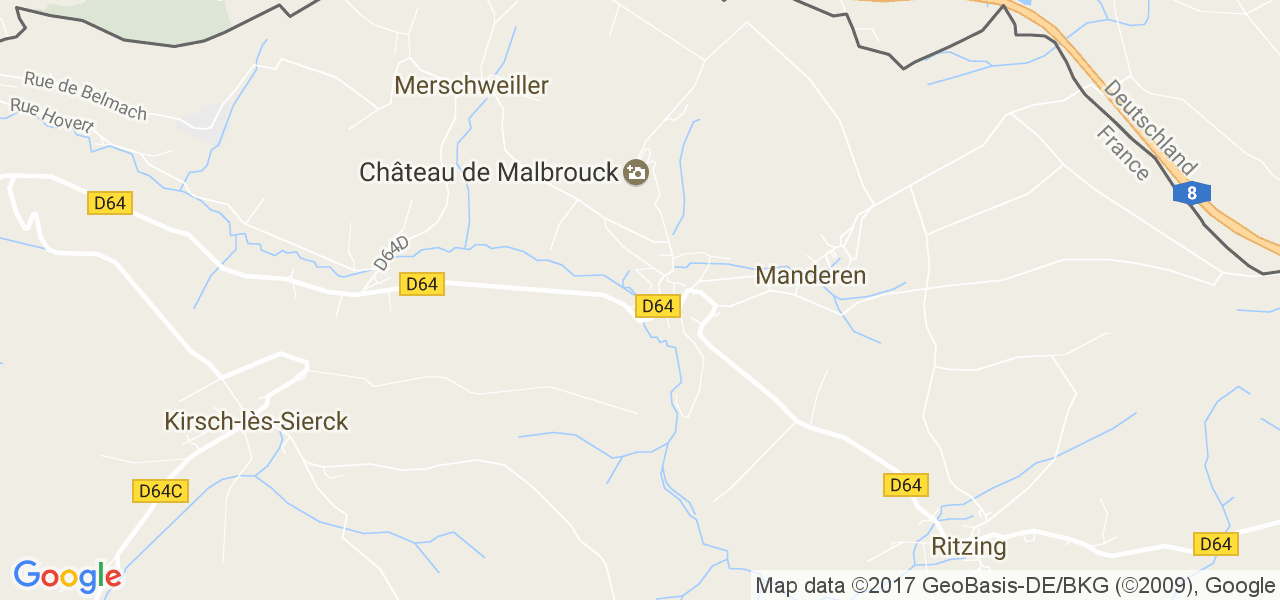 map de la ville de Manderen