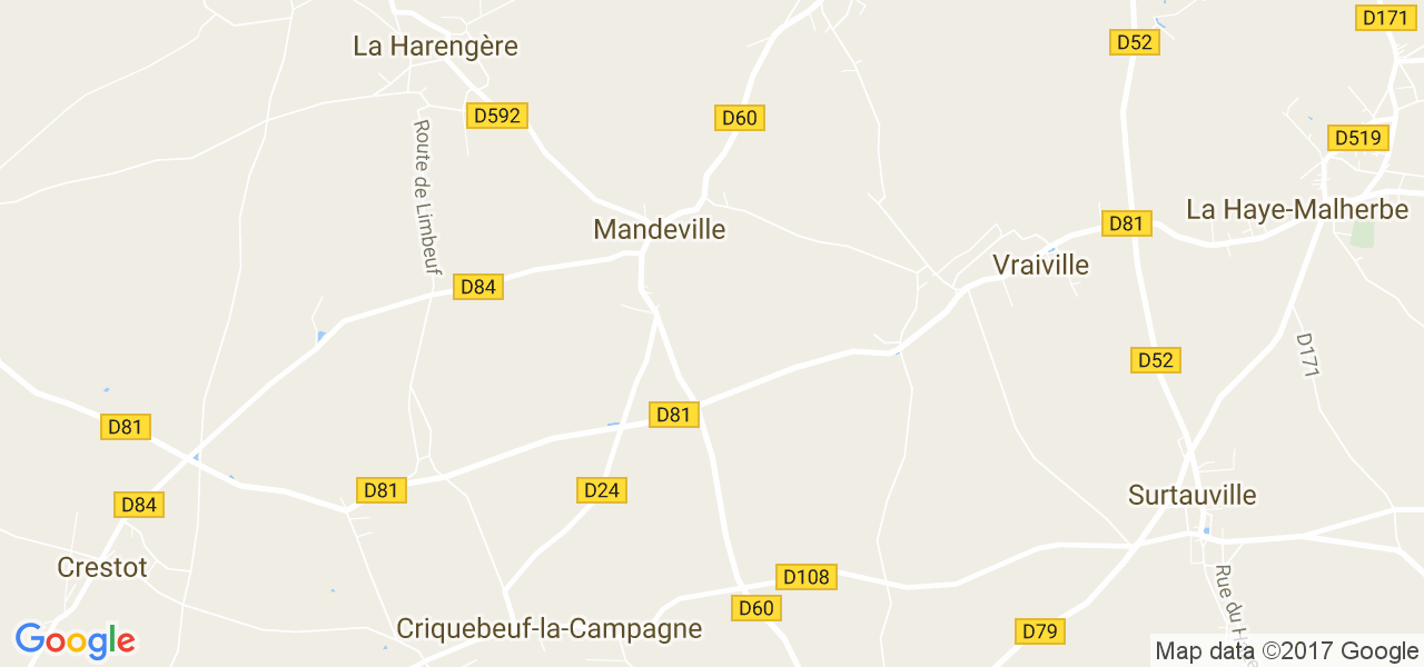 map de la ville de Mandeville