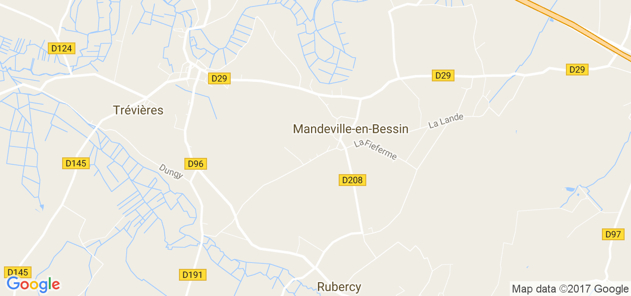 map de la ville de Mandeville-en-Bessin