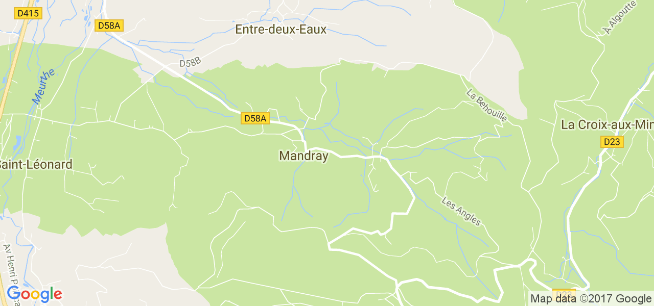 map de la ville de Mandray