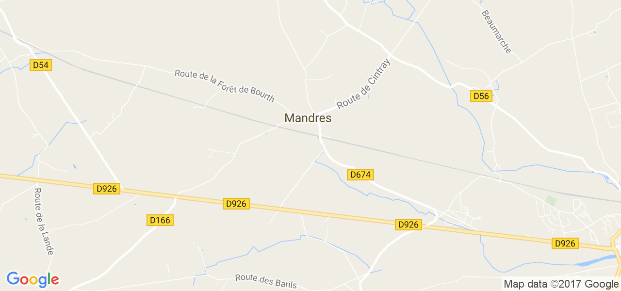 map de la ville de Mandres