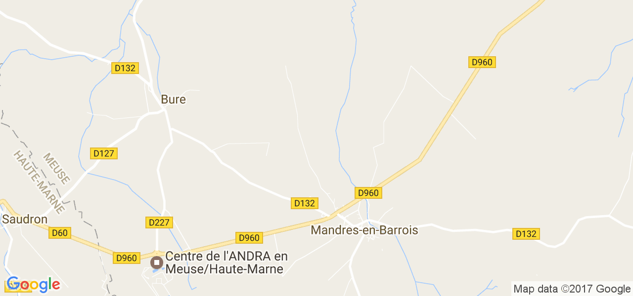 map de la ville de Mandres-en-Barrois