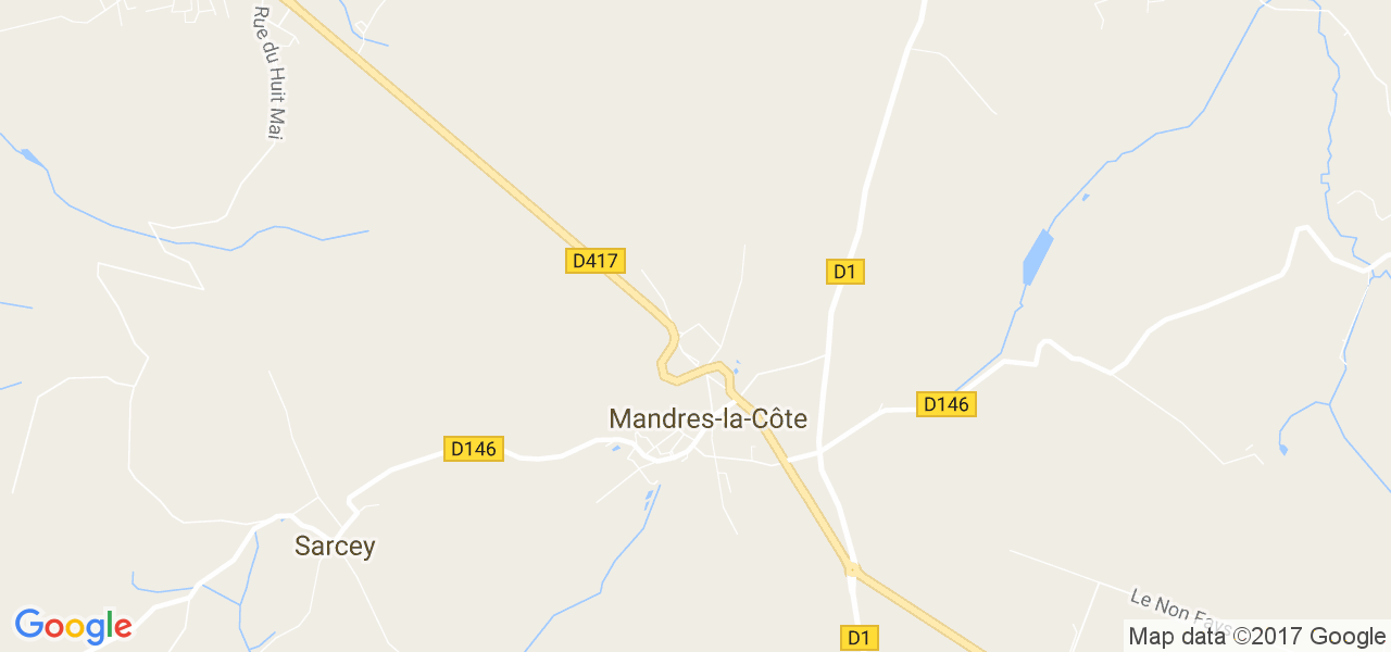 map de la ville de Mandres-la-Côte