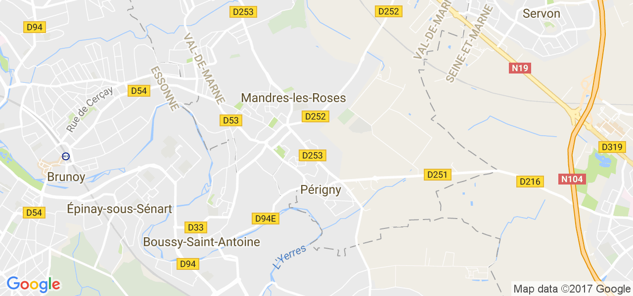 map de la ville de Mandres-les-Roses