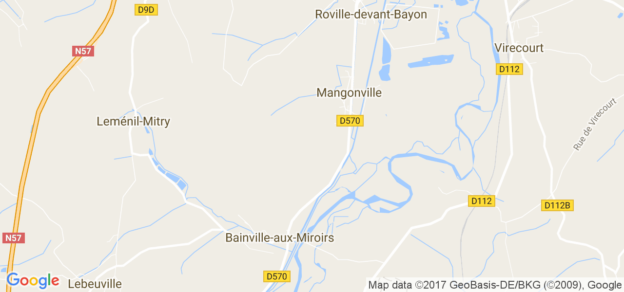 map de la ville de Mangonville