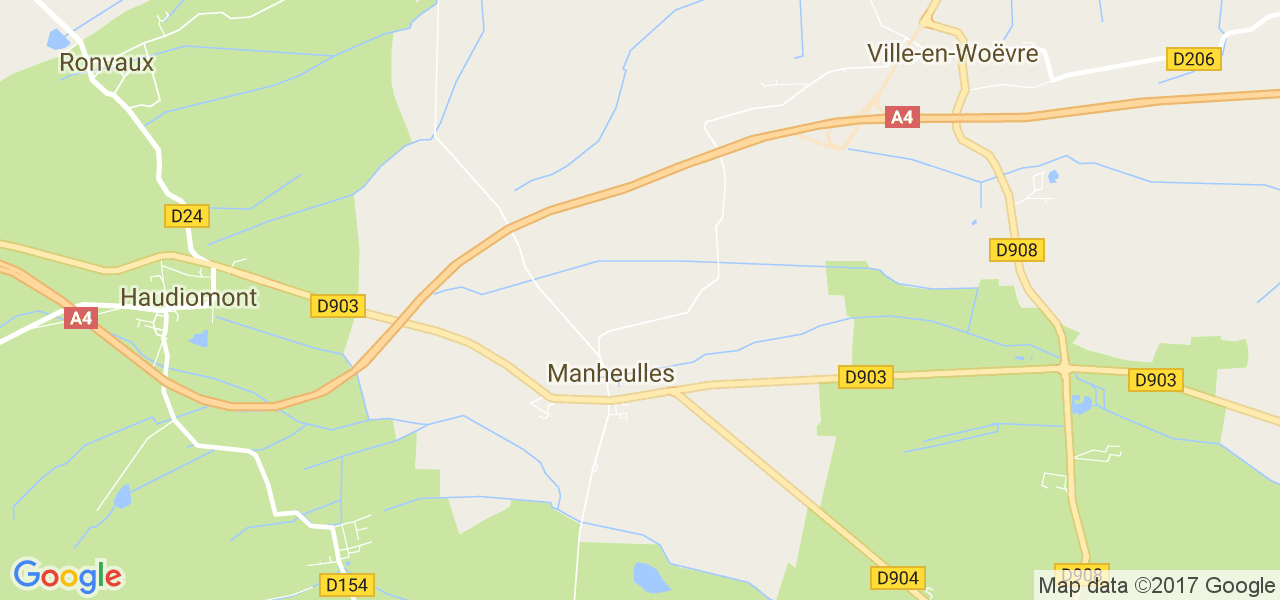 map de la ville de Manheulles