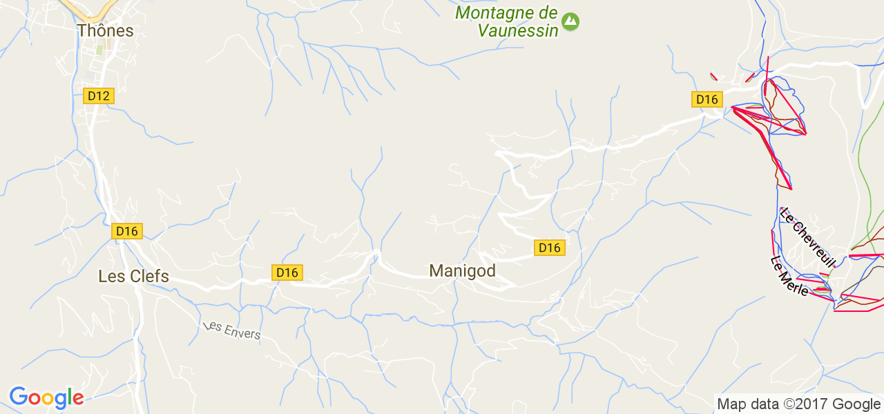 map de la ville de Manigod