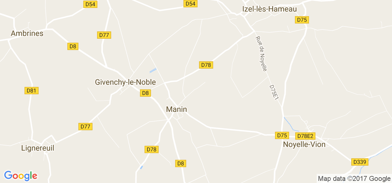 map de la ville de Manin