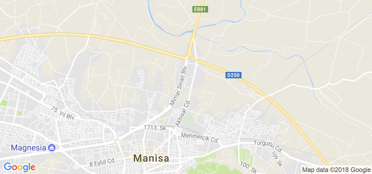 map of the city of Manisa