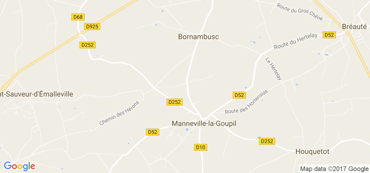 map de la ville de Manneville-la-Goupil