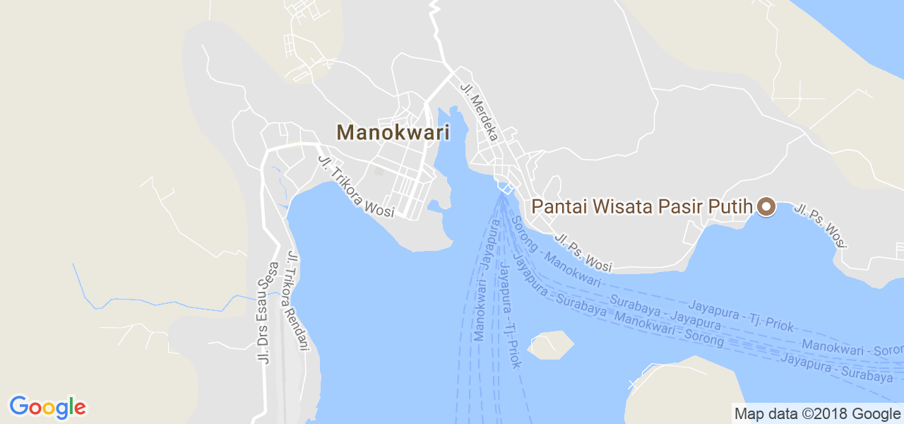 map de la ville de Manokwari