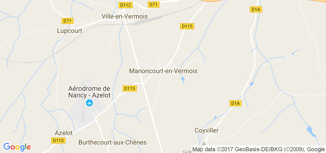 map de la ville de Manoncourt-en-Vermois