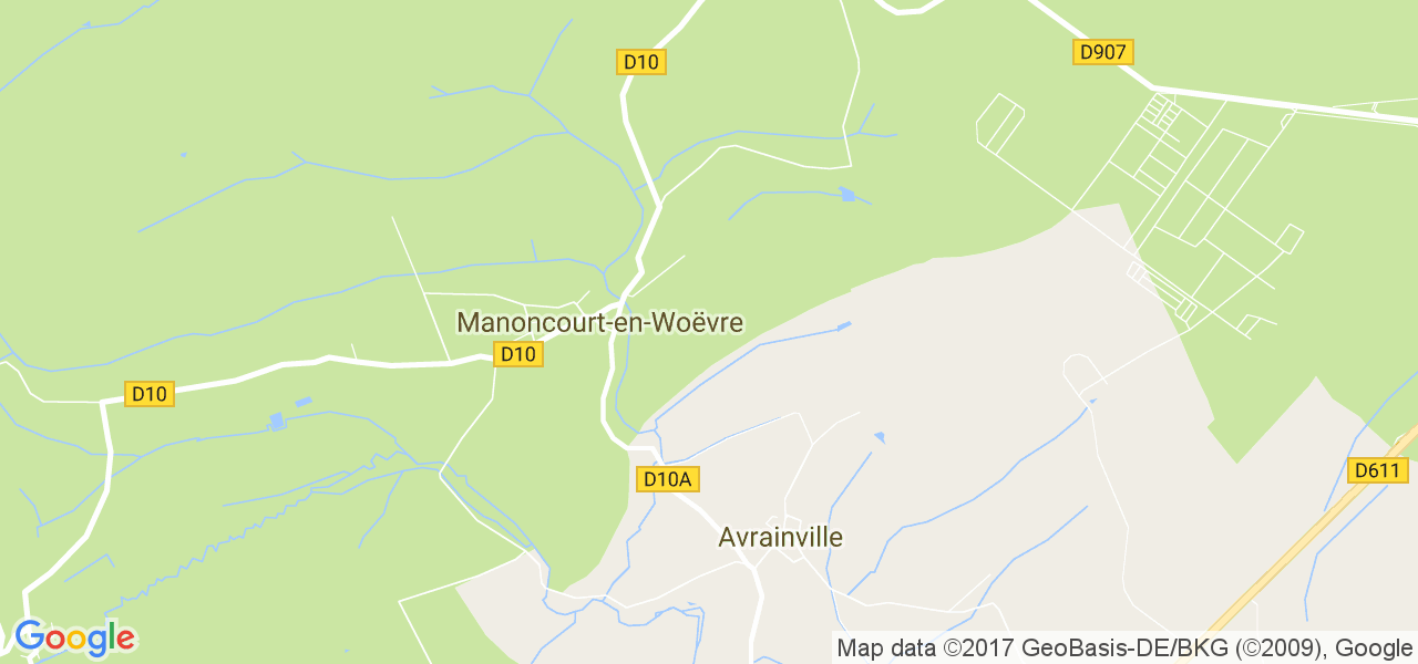 map de la ville de Manoncourt-en-Woëvre