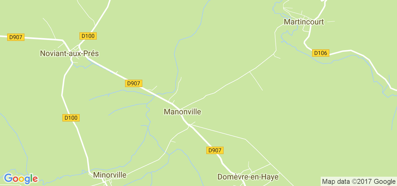 map de la ville de Manonville