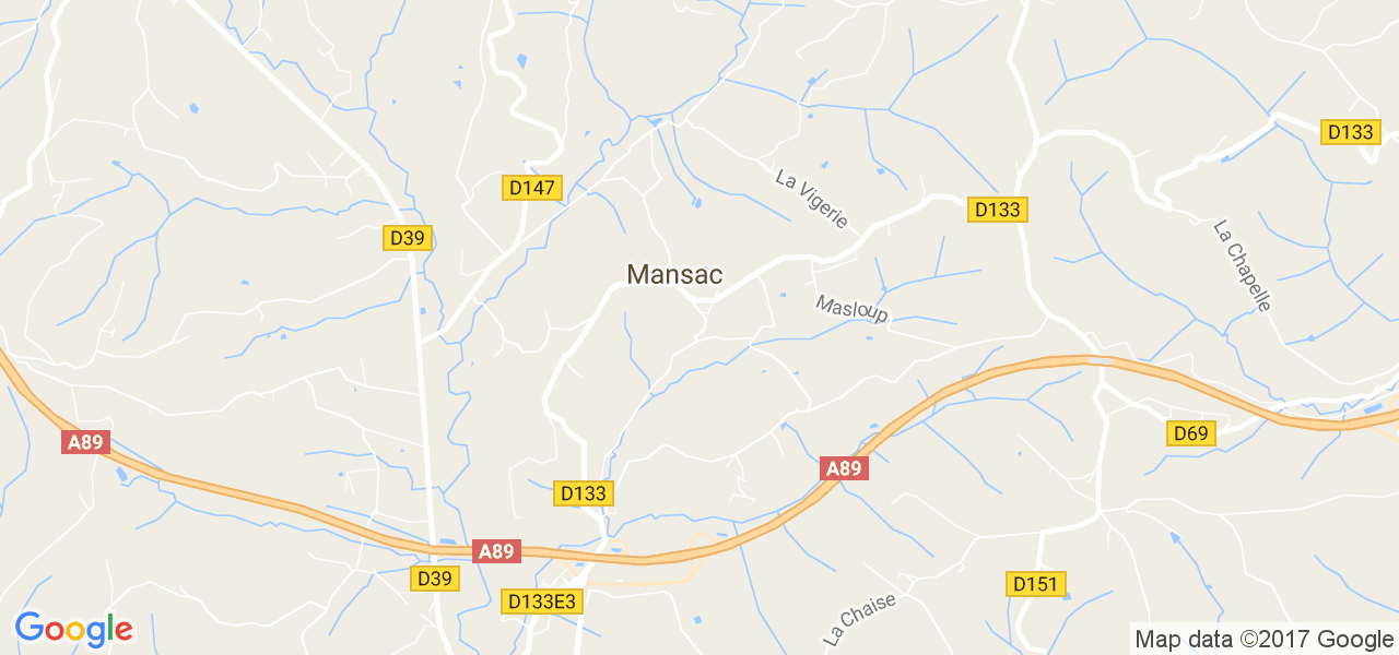 map de la ville de Mansac