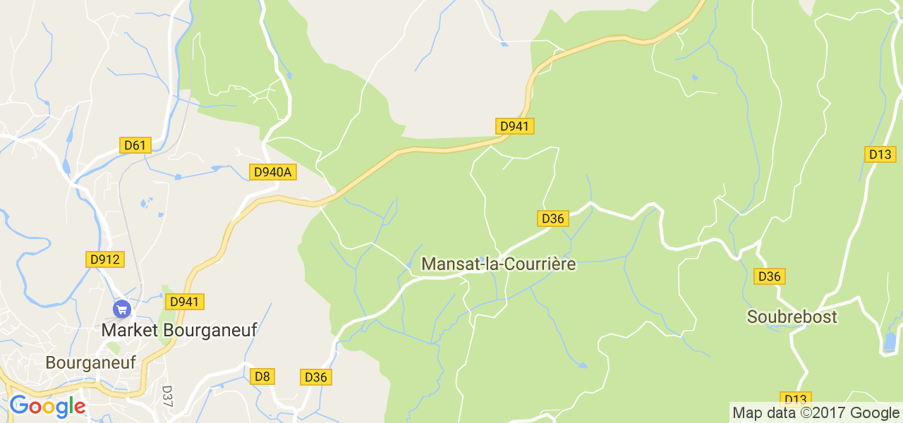 map de la ville de Mansat-la-Courrière