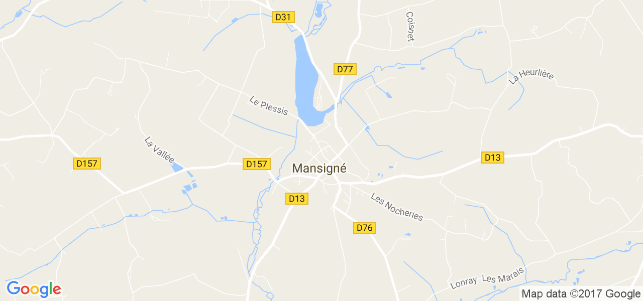 map de la ville de Mansigné