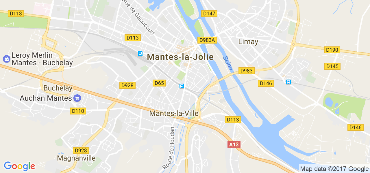 map de la ville de Mantes-la-Jolie