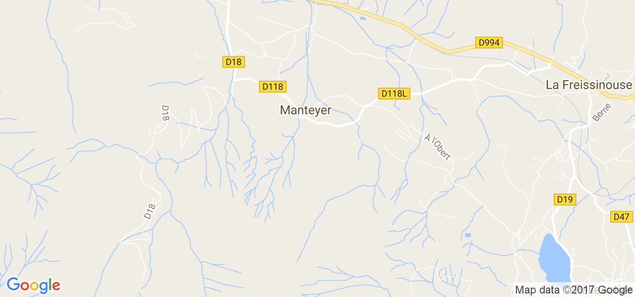 map de la ville de Manteyer