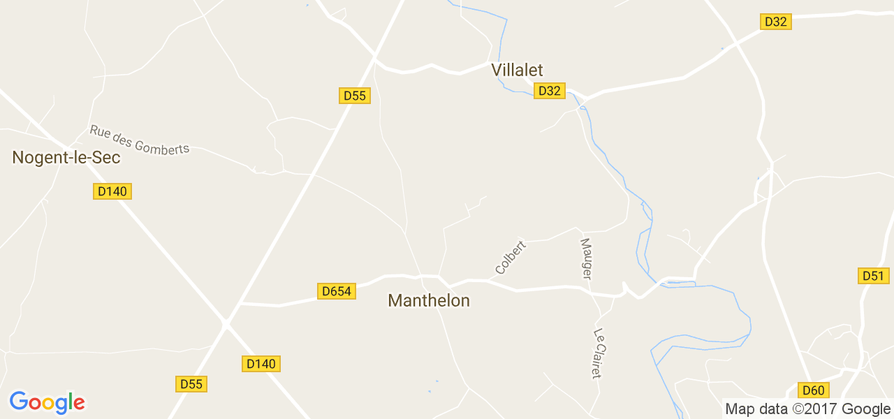 map de la ville de Manthelon