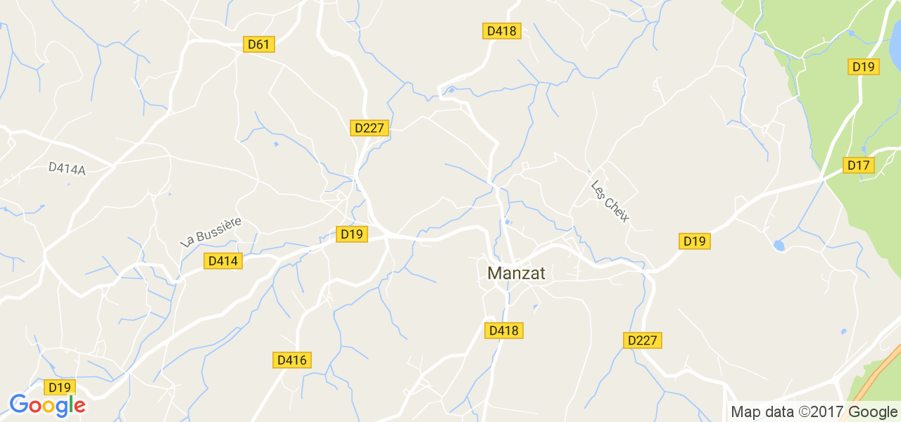 map de la ville de Manzat