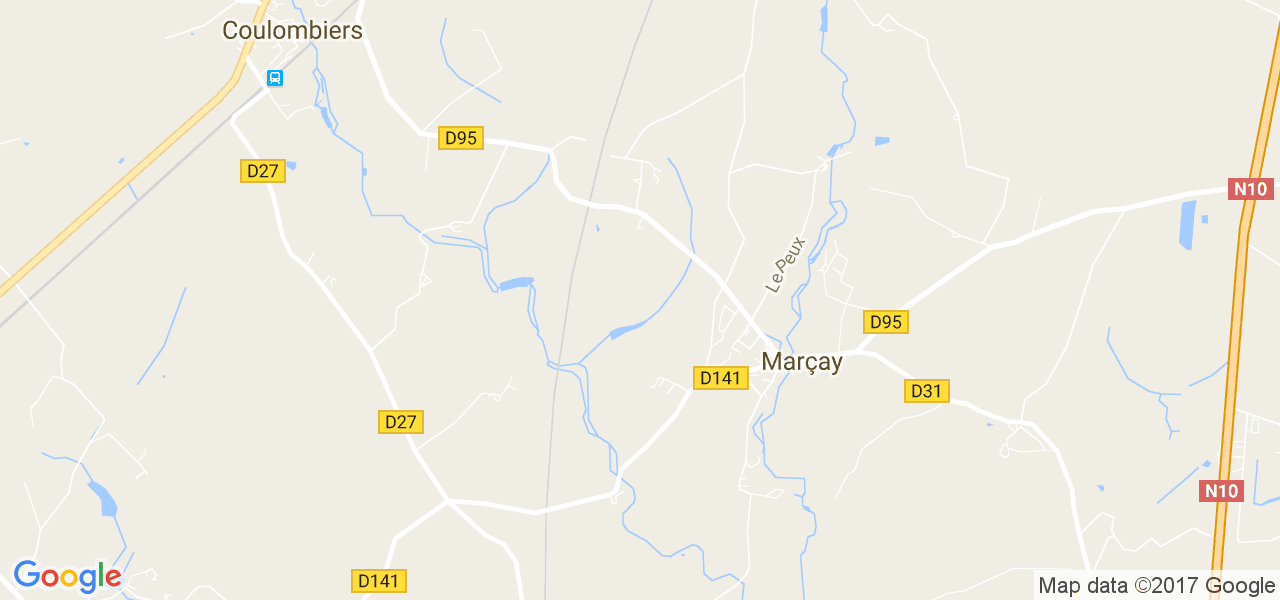 map de la ville de Marçay