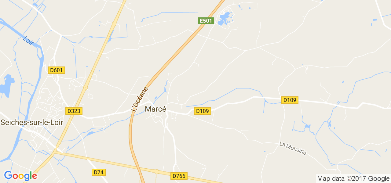 map de la ville de Marcé