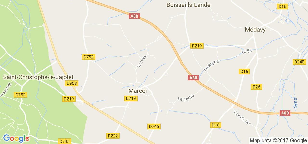 map de la ville de Marcei