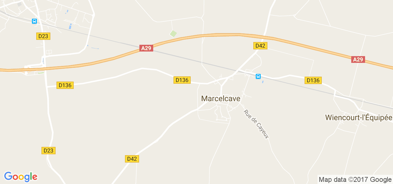 map de la ville de Marcelcave